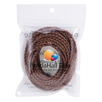 Brown Round Braided Leather Necklace Cords for Jewelry Making WL-PH0002-01B-1