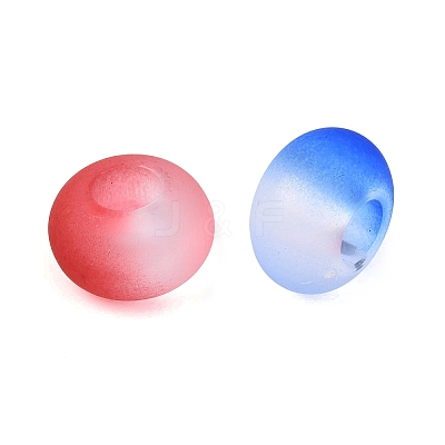 Two Tone Frosted Acrylic European Beads OACR-Q200-38-1