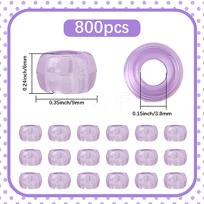 800Pcs Transparent Plastic Beads KY-SP0001-52D-1