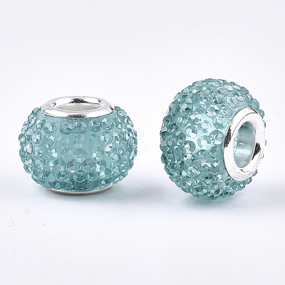 Resin Rhinestone European Beads RPDL-T002-03B-1