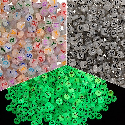 200g 2 Colors Luminous Acrylic Beads MACR-SZ0001-60-1