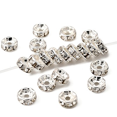 Brass Rhinestone Spacer Beads X-RB-A014-Z6mm-01S-1