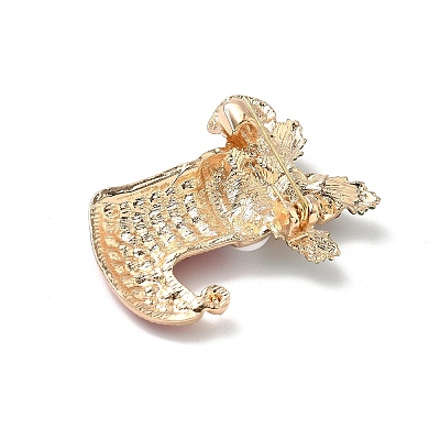 Christmas Alloy Rhinestone Brooch for Backpack Clothes JEWB-I045-01KCG-03-1