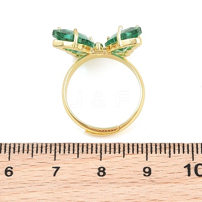 Brass Micro Pave Cubic Zirconia Finger Rings GL-CBA65A8-01G-13-1