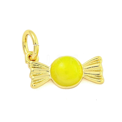 Rack Plating Brass Enamel Pendants KK-U021-04-G-1