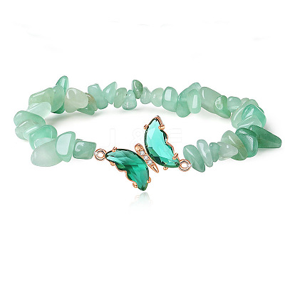 Fashionable Natural Green Aventurine Chips Beaded Bracelets TI6720-9-1