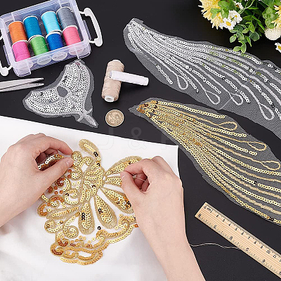 2 Sets 2 Colors Lace Embroidery Costume Accessories DIY-BC0009-38-1