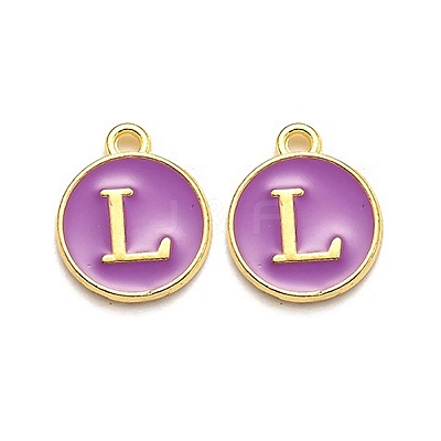 Golden Plated Alloy Enamel Charms LS-ENAM-Q437-12L-1