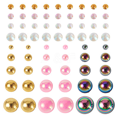 Half Round ABS Plastic Cabochons FIND-TAC0038-08C-1