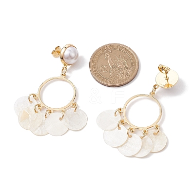 Capiz Shell Chandelier Earrings EJEW-TA00491-1