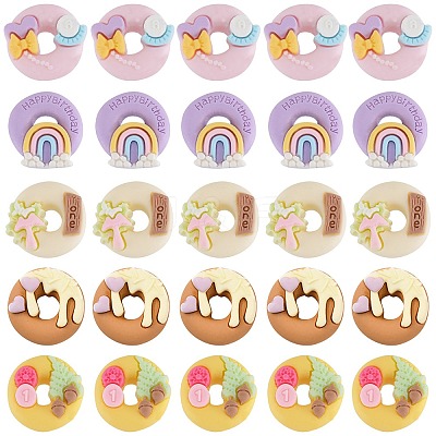 50Pcs 5 Styles Opaque Resin Imitation Food Cabochons RESI-SC0002-94-1