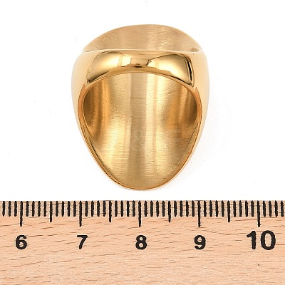 Oval 304 Stainless Steel Finger Rings for Women RJEW-G367-01G-1