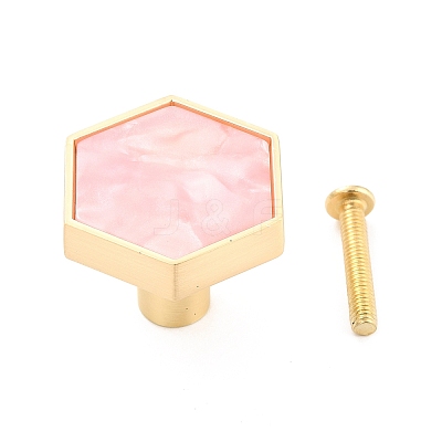 Hexagon with Marble Pattern Brass Box Handles & Knobs LS-DIY-P054-C03-1