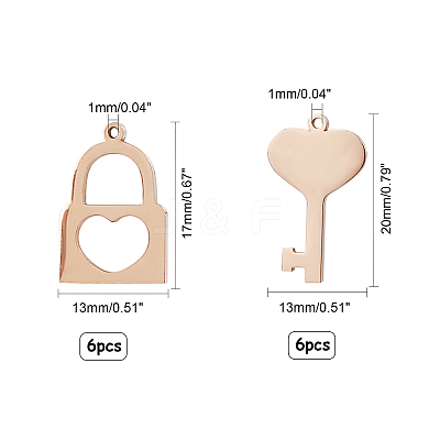 304 Stainless Steel Charms STAS-UN0012-03RG-1
