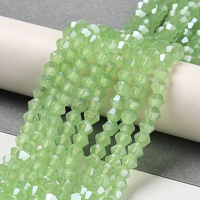 Imitation Jade Electroplate Glass Beads Strands EGLA-A039-J6mm-A01-1