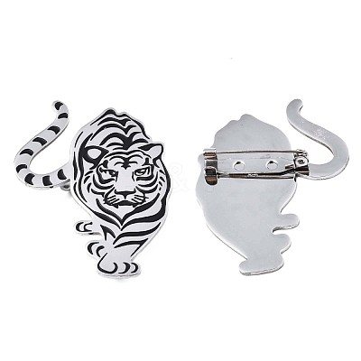 201 Stainless Steel Tiger Lapel Pin JEWB-N007-119P-1
