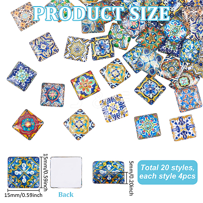 4 Bags Glass Cabochons GGLA-PH0001-75A-1