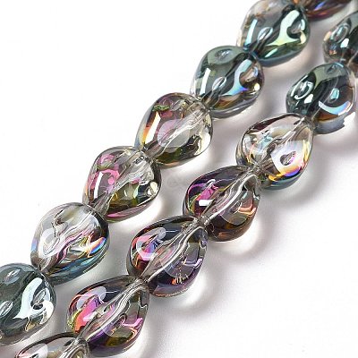 Transparent Electroplate Glass Beads Strands GLAA-C025-02K-1