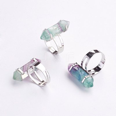 Natural Fluorite Finger Rings X-RJEW-P120-A04-1