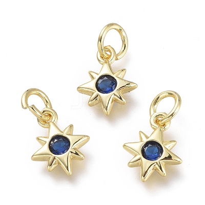 Brass Micro Pave Cubic Zirconia Pendants KK-P188-H02-G-1