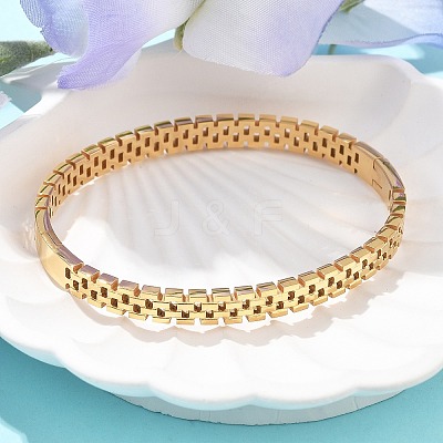 304 Stainless Steel Watch Band Bangles for Women BJEW-Z092-03G-1