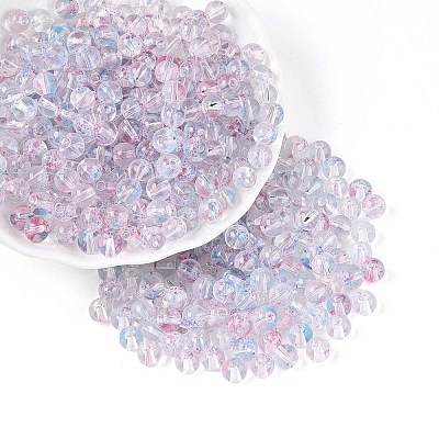 Baking Paint Transparent Glass Beads DGLA-T004-08C-1