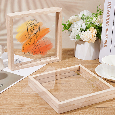 Wooden Picture Frame with Transparent Acrylic Blank Sheet AJEW-WH0528-27-1