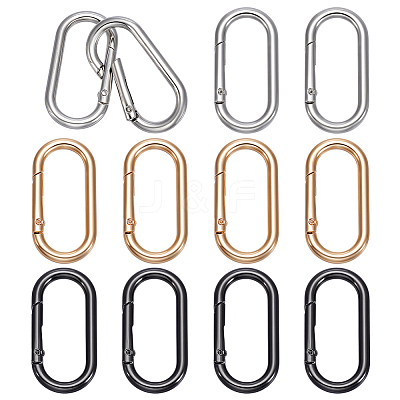 12Pcs 3 Colors Zinc Alloy Spring Gate Rings FIND-PH0059-73-1