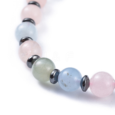Natural Morganite Stretch Bracelets BJEW-JB04493-04-1