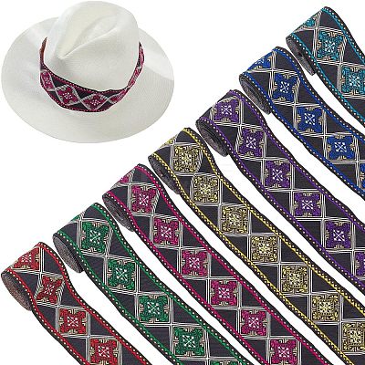 12.25M 7 Colors Ethnic Style Polyester Ribbons OCOR-FG0001-23-1
