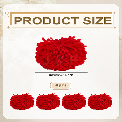4Pcs DIY Doll Craft Polyester Pom Pom Ball DIY-LP0005-34A-1