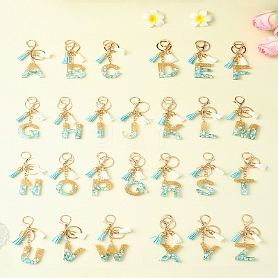 Transparent Epoxy Resin Pendant Keychains KEYC-FS00022-02-1