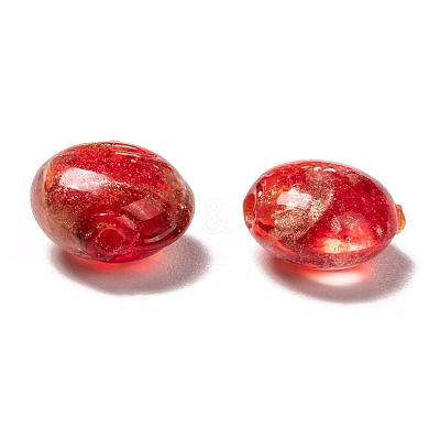 Handmade Gold Sand Lampwork Beads SLFG12mmY-1-1