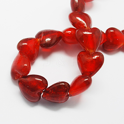 Handmade Silver Foil Glass Beads FOIL-R050-20x13mm-M-1