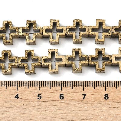 Electroplated Natural Lava Rock Beads Strands G-K388-02I-1