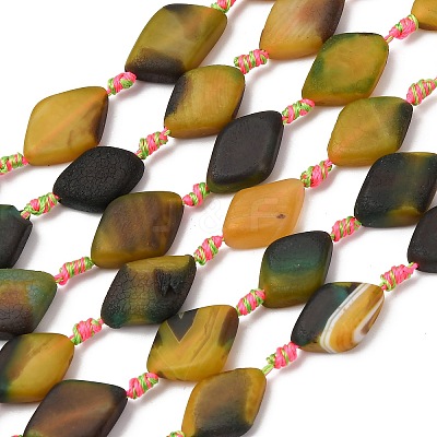 Natural Banded Agate Beads Strands G-B177-C03-01-1
