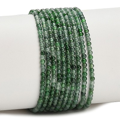 Natural Myanmar Jade/Burmese Jade Beads Strands G-A322-A02-2mm-1