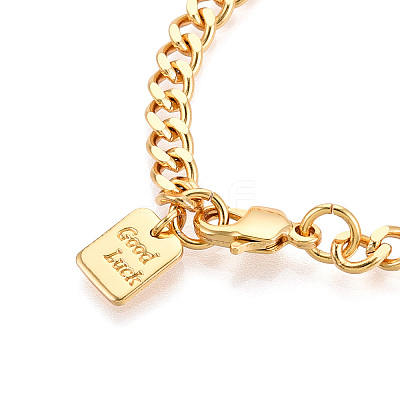 Brass Curb Chain Bracelets for Women BJEW-N032-07D-G-1