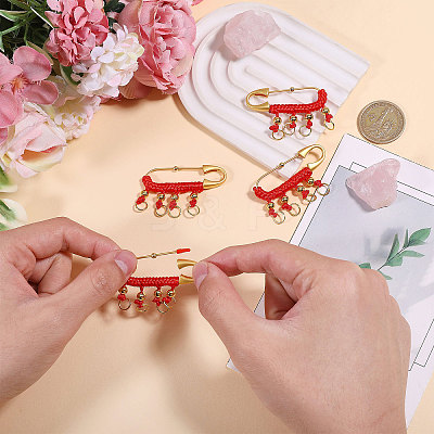 4Pcs Chinese Brass Safety Pins Findings JEWB-CA0001-71-1