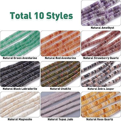 160Pcs 10 Style Natural Mixed Gemstone Beads G-NB0002-69-1