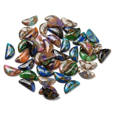 Imitation Jade Glass Cabochons FIND-C039-04-1