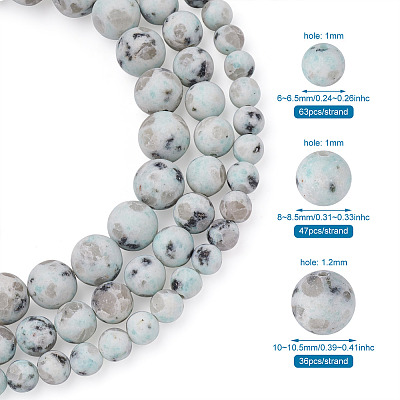 3 Strands 3 Style Natural Sesame Jasper/Kiwi Jasper Beads Strands G-YS0001-05-1