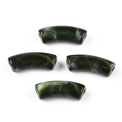 Opaque Two Tone Color Acrylic Beads MACR-ZX023-01B-1