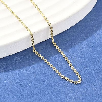 Brass Cable Chain Necklaces LS-NJEW-E151-03G-1