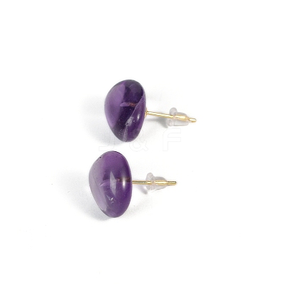 Natural Amethyst Studs Earrings PW-WG81550-01-1