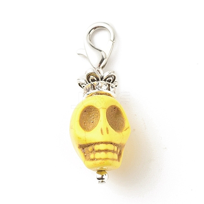 Skull Synthetic Howlite Pendant Decorations X1-HJEW-JM00620-1