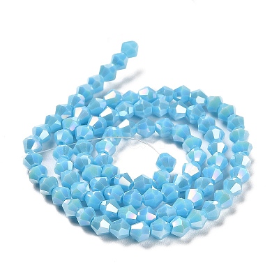 Opaque Solid Color Electroplate Glass Beads Strands GLAA-F029-P4mm-A12-1