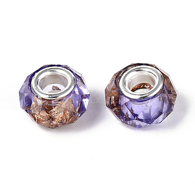 Transparent Resin Rondelle European Beads LS-RESI-N044-01H-1
