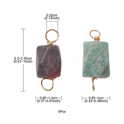 Natural Mixed Stone Connector Charms PALLOY-YW0001-50-1