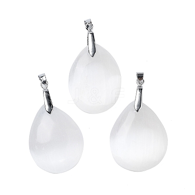 Natural Selenite Big Pendants G-M091-01A-1